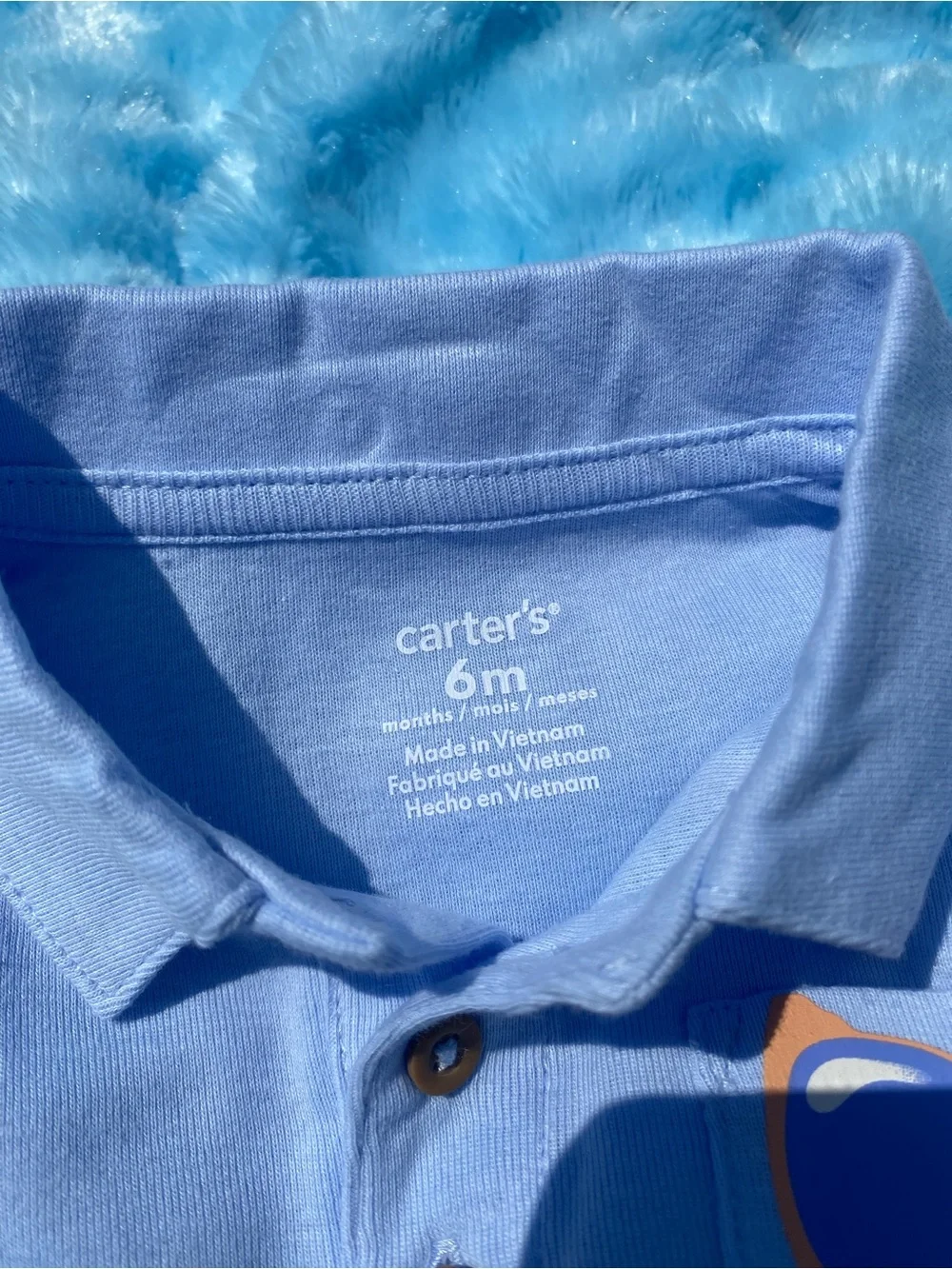 Carter's Baby Blue Polo-Style Onesie